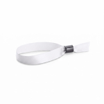 Lanyard-Armband aus Polyester, in der EU gefertigt, mit Sicherheitsverschluss farbe weiß