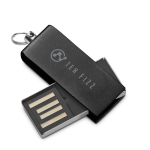Mini USB Stick aus Aluminium im drehbaren Format farbe schwarz Ansicht mit Logo 4