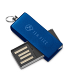 Mini USB Stick aus Aluminium im drehbaren Format farbe köngisblau Ansicht mit Logo 4