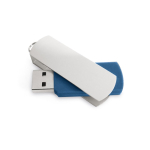 USB Stick aus Kunststoff mit drehbarem Aluminiumclip farbe blau