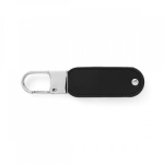 USB Stick aus PU mit integriertem Metallkarabiner farbe schwarz