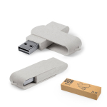 USB Stick aus Weizenstroh mit schützendem Drehgehäuse zweite Ansicht