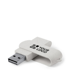 USB Stick aus Weizenstroh mit schützendem Drehgehäuse Ansicht mit Druckbereich