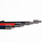 Aluminium-Kugelschreiber mit Spinner und blauer Tinte