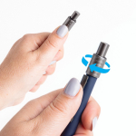 Aluminium-Kugelschreiber mit Spinner und blauer Tinte