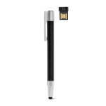 Aluminium USB Kugelschreiber mit Touch Spitze und schwarzer Tinte farbe schwarz