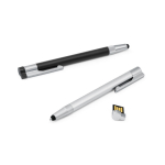 Aluminium USB Kugelschreiber mit Touch Spitze und schwarzer Tinte farbe schwarz