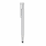 Aluminium USB Kugelschreiber mit Touch Spitze und schwarzer Tinte farbe glänzendes silber