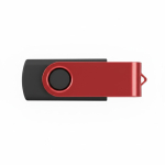 USB Stick mit gummierter Oberfläche und farbigem Metallclip farbe rot
