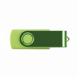 USB Stick mit gummierter Oberfläche und farbigem Metallclip farbe hellgrün