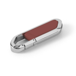 Ausziehbarer USB Stick aus Edelstahl mit Karabiner farbe bordeaux
