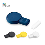 Runder USB Stick mit gummierter Oberfläche farbe blau Ansicht der Schachtel