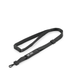 USB Lanyard aus Polyester mit Griff am Ende farbe schwarz Ansicht mit Druckbereich