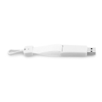 USB Lanyard aus Polyester mit Griff am Ende farbe weiß