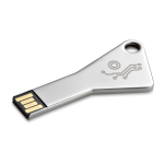 Aluminium USB Stick in dreieckiger Schlüsselform mit Loch farbe silber