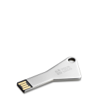 Aluminium USB Stick in dreieckiger Schlüsselform mit Loch farbe silber Ansicht mit Druckbereich