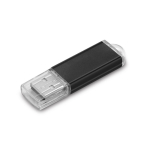 USB Stick mit Aluminiumgehäuse und transparenter Schutzkappe farbe schwarz