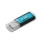 USB Stick mit Aluminiumgehäuse und transparenter Schutzkappe farbe schwarz