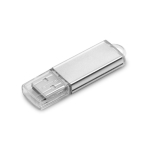 USB Stick mit Aluminiumgehäuse und transparenter Schutzkappe farbe glänzendes silber