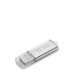 USB Stick mit Aluminiumgehäuse und transparenter Schutzkappe farbe glänzendes silber Ansicht mit Druckbereich