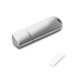 USB Stick mit Aluminiumgehäuse in Chromoptik erhältlich farbe silber Ansicht der Schachtel