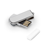 Ausziehbarer Metall USB Stick in Chromoptik farbe silber Ansicht der Schachtel