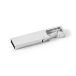Rechteckiger Metall USB Stick mit Karabiner farbe silber