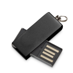 Personalisierbarer Aluminium USB Stick mit farbigem drehbarem Clip farbe schwarz