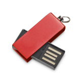 Personalisierbarer Aluminium USB Stick mit farbigem drehbarem Clip farbe rot