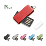 Personalisierbarer Aluminium USB Stick mit farbigem drehbarem Clip farbe rot Ansicht der Schachtel