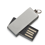 Personalisierbarer Aluminium USB Stick mit farbigem drehbarem Clip farbe glänzendes silber
