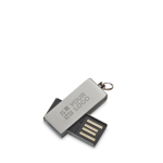 Personalisierbarer Aluminium USB Stick mit farbigem drehbarem Clip farbe glänzendes silber Ansicht mit Druckbereich