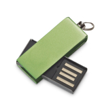 Personalisierbarer Aluminium USB Stick mit farbigem drehbarem Clip farbe hellgrün