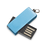 Personalisierbarer Aluminium USB Stick mit farbigem drehbarem Clip farbe hellblau