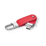 Personalisierbarer USB Stick aus PU Leder mit Karabinerhaken farbe rot