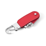 Personalisierbarer USB Stick aus PU Leder mit Karabinerhaken farbe rot