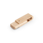 Ausziehbarer und drehbarer USB Stick aus Ahornholz, personalisierbarer farbe holzton