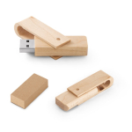 Ausziehbarer und drehbarer USB Stick aus Ahornholz, personalisierbarer farbe holzton Ansicht der Schachtel