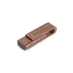Personalisierbarer drehbarer USB Stick aus Walnussholz farbe dunkler holzton