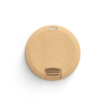 Personalisierbarer runder USB Stick aus Weizenfaser und Kunststoff farbe natürliche farbe