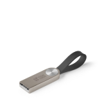 Personalisierbarer Metall USB Stick mit Silikongriff farbe silber Ansicht mit Druckbereich