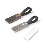 Personalisierbarer Metall USB Stick mit Silikongriff farbe aschgrau Ansicht der Schachtel