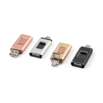 Metall USB Stick 4 in 1 Funktion, Clip ausziehbar, personalisierbar farbe schwarz