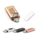 Metall USB Stick 4 in 1 Funktion, Clip ausziehbar, personalisierbar farbe schwarz Ansicht der Schachtel