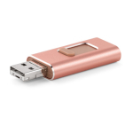 Metall USB Stick 4 in 1 Funktion, Clip ausziehbar, personalisierbar farbe rosa