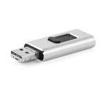 Metall USB Stick 4 in 1 Funktion, Clip ausziehbar, personalisierbar farbe glänzendes silber