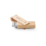 Personalisierbarer drehbarer USB Stick aus Bambus oder Ahornholz farbe holzton