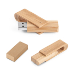 Personalisierbarer drehbarer USB Stick aus Bambusholz farbe natürliche farbe Ansicht der Schachtel