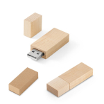 Personalisierbarer drehbarer USB Stick aus Bambus oder Ahornholz farbe holzton Ansicht der Schachtel