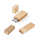 Personalisierbarer USB Stick aus Bambusholz mit Schutzkappe farbe natürliche farbe Ansicht der Schachtel
